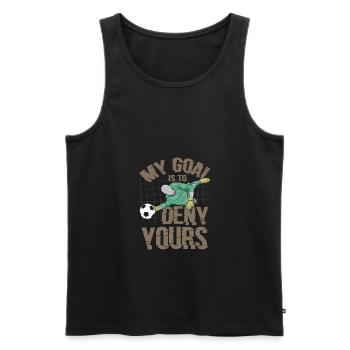 My Goal Is To Deny Yours Funny Soccer Goalkeeper - Männer Premium Bio Tank Top - Schwarz - Vorne - AI Model Male 178 light (178cm)