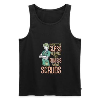 This Nurse Wears Scrubs Funny Nursing Medical - Men's Premium Organic Tank Top - black - Front - Michal (187cm)