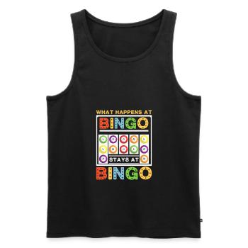 What Happens At Bingo Stays At Bingo Lucky Bingo - Men's Premium Organic Tank Top - black - Front - Michal (187cm)