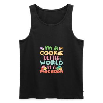 Be A Macaron Funny Dessert Food Cookie - Männer Premium Bio Tank Top - Schwarz - Vorne - Michal (187cm)