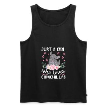 Juste une fille qui aime les chinchillas - Débardeur bio Premium Homme - noir - Devant - Michal (187cm)