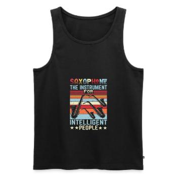 Saxophone The Instrument For Intelligent People - Männer Premium Bio Tank Top - Schwarz - Vorne - AI Model Male 178 light (178cm)