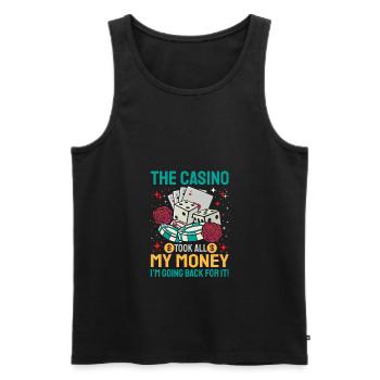 Funny Casino Gambling Slot Machine - Männer Premium Bio Tank Top - Schwarz - Vorne - Michal (187cm)