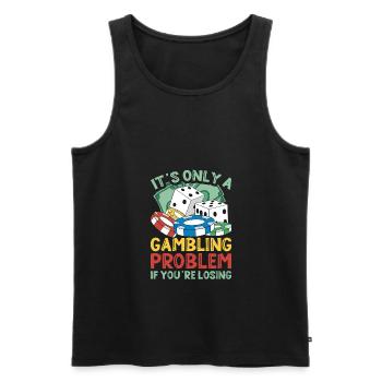 Funny Gambling Problem Casino Poker - Männer Premium Bio Tank Top - Schwarz - Vorne - Michal (187cm)
