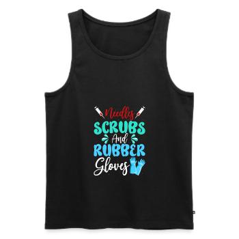 Needles Scrubs Rubber Gloves Phlebotomist Nurse - Männer Premium Bio Tank Top - Schwarz - Vorne - AI Model Male 178 light (178cm)