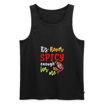 Never To Spicy For Me Funny Chilli Pepper - Men's Premium Organic Tank Top - black - Front - AI Model Male 178 light (178cm)