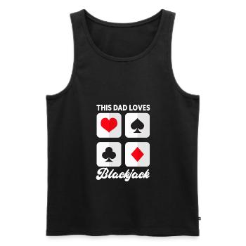 This Dad Loves Blackjack Funny 21 Blackjack Father - Men's Premium Organic Tank Top - black - Front - AI Model Male 178 light (178cm)
