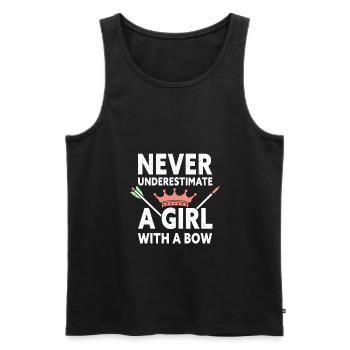 Never Underestimate A Girl With A Bow Funny - Men's Premium Organic Tank Top - black - Front - Michal (187cm)