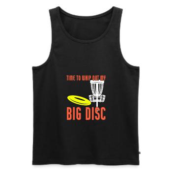 Il est temps de vous fouetter mon grand disque Drôle de disc golf - Débardeur bio Premium Homme - noir - Devant - Michal (187cm)