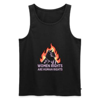 Women Rights Are Human Rights Feminist - Männer Premium Bio Tank Top - Schwarz - Vorne - Michal (187cm)