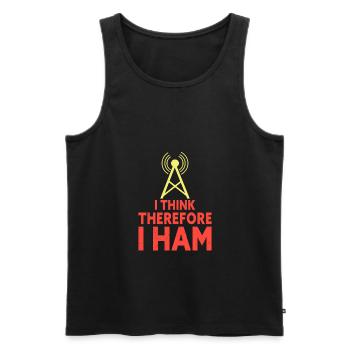 Je pense donc que je HAM Funny Amateur HAM Radio - Débardeur bio Premium Homme - noir - Devant - AI Model Male 178 light (178cm)