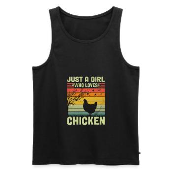 Just A Girl Who Loves Chickens Funny Chicken - Männer Premium Bio Tank Top - Schwarz - Vorne - Michal (187cm)