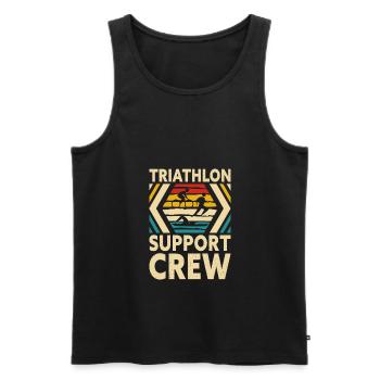 Équipe de soutien au triathlon - Débardeur bio Premium Homme - noir - Devant - Michal (187cm)