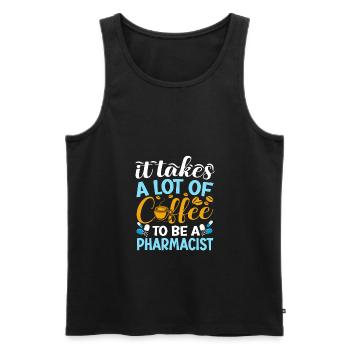 Il faut beaucoup de café pour être pharmacien pharmacie - Débardeur bio Premium Homme - noir - Devant - Michal (187cm)