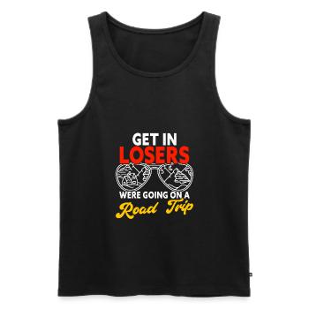 Get In Losers Were Going On A Road Trip Family - Men's Premium Organic Tank Top - black - Front - AI Model Male 178 light (178cm)