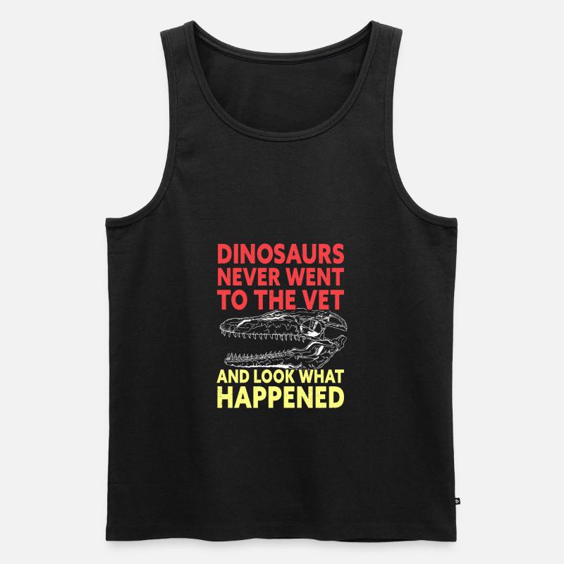 Funny Veterinary Dinosaur Veterinary Technician - Männer Premium Bio Tank Top - Schwarz