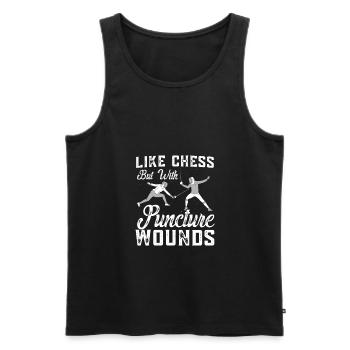 Like Chess But With Puncture Wounds Funny Fencing - Männer Premium Bio Tank Top - Schwarz - Vorne - Michal (187cm)