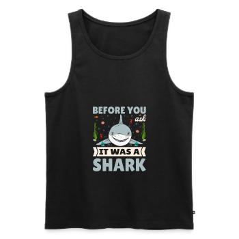 It Was A Shark Funny Amputee Prosthetic Surgery - Men's Premium Organic Tank Top - black - Front - Michal (187cm)
