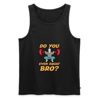 Est-ce que vous même Squad Bro Bodybuilder haltérophile - Débardeur bio Premium Homme - noir - Devant - AI Model Male 178 light (178cm)