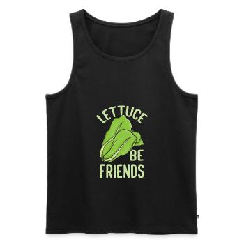 Lettuce Be Friends Funny Vegan Vegetarian Green - Männer Premium Bio Tank Top - Schwarz - Vorne - AI Model Male 178 light (178cm)
