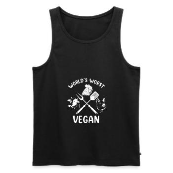 Le pire végétalien drôle d’amateur de viande au monde Anti Vegan - Débardeur bio Premium Homme - noir - Devant - Michal (187cm)