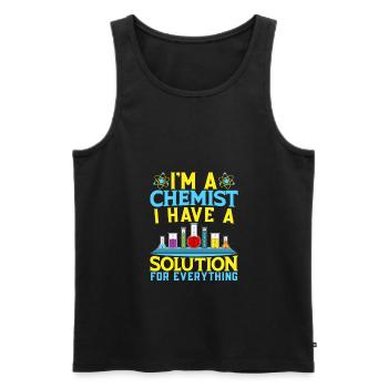 Funny Chemist Solution For Everything Chemistry - Männer Premium Bio Tank Top - Schwarz - Vorne - AI Model Male 178 light (178cm)