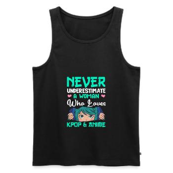 Love K-Pop And Anime - Männer Premium Bio Tank Top - Schwarz - Vorne - AI Model Male 178 light (178cm)