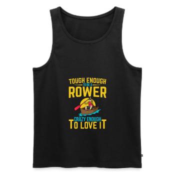 Funny Rower Quote Rowing Crew - Men's Premium Organic Tank Top - black - Front - AI Model Male 178 light (178cm)