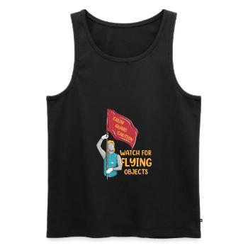 Color Guard Caution Watch For Flying Objects Funny - Männer Premium Bio Tank Top - Schwarz - Vorne - Michal (187cm)