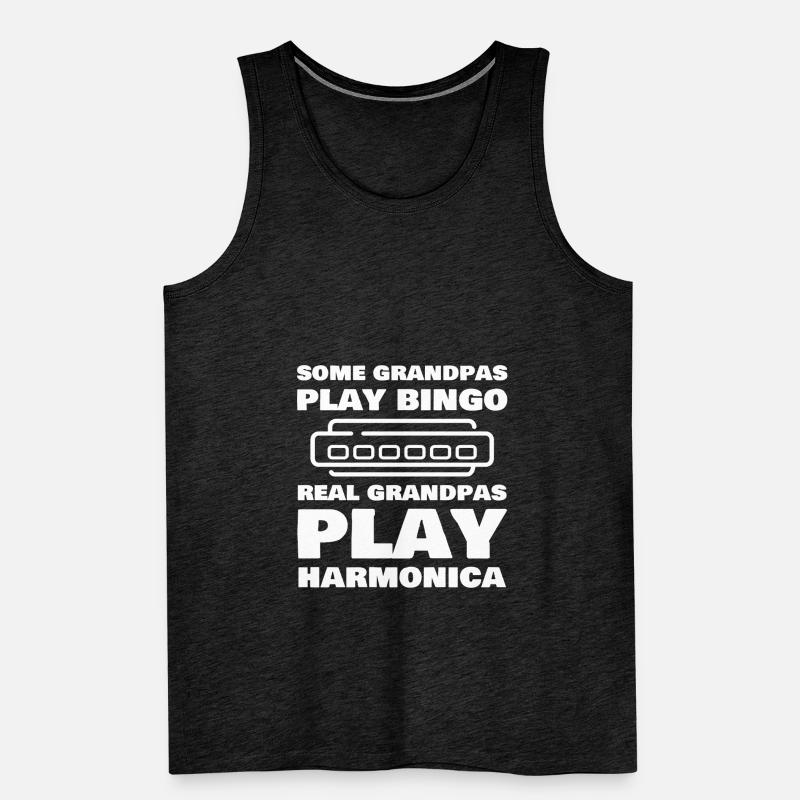 Harmonica Grandpa Funny Harmonica Player Männer Premium Bio Tank Top