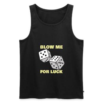 Blow Me For Luck Drôle de dés Craps Player Casino - Débardeur bio Premium Homme - noir - Devant - Michal (187cm)