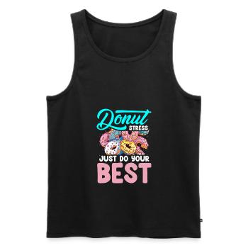 Donut Stress Faites juste votre meilleur professeur drôle - Débardeur bio Premium Homme - noir - Devant - Michal (187cm)