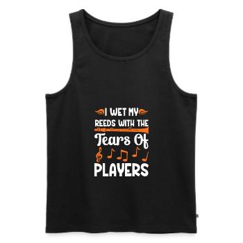I Wet My Reeds Funny Clarinet Band - Männer Premium Bio Tank Top - Schwarz - Vorne - Michal (187cm)