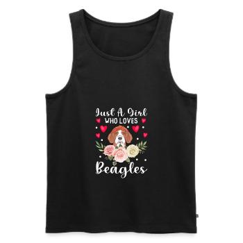 Juste une fille qui aime Beagles Drôle Beagle Dog - Débardeur bio Premium Homme - noir - Devant - Michal (187cm)