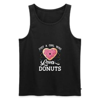 Juste une fille qui aime les beignets drôle de beignet - Débardeur bio Premium Homme - noir - Devant - Michal (187cm)