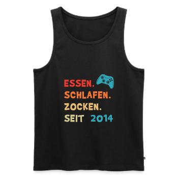 Jahrgang 2014 8 Geburtstag Geschenkidee für Gamer - Männer Premium Bio Tank Top - Schwarz - Vorne - AI Model Male 178 light (178cm)
