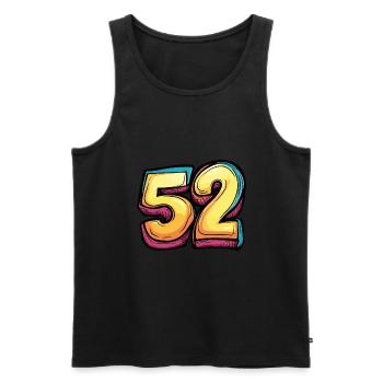 Bande dessinée à 52 numéros - Débardeur bio Premium Homme - noir - Devant - AI Model Male 178 light (178cm)