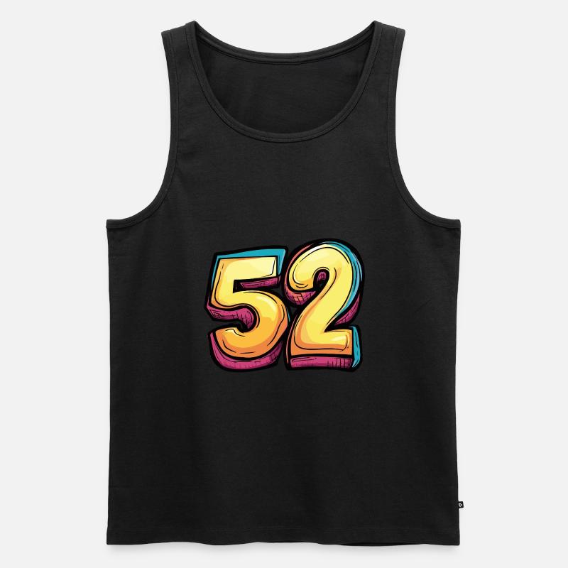52 Zahl Comic - Männer Premium Bio Tank Top - Schwarz