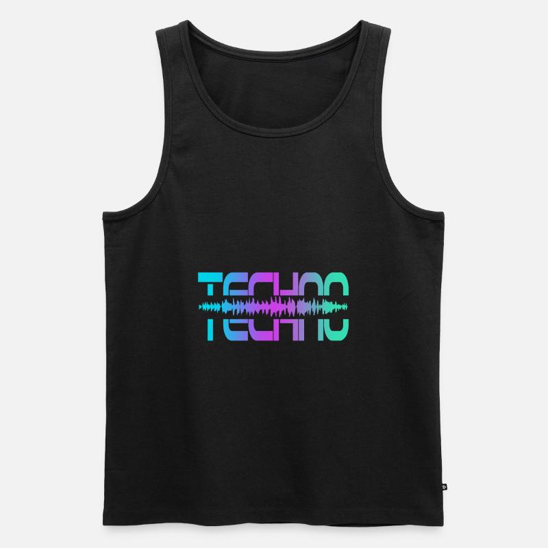 Techno Rave Raver - Männer Premium Bio Tank Top - Schwarz