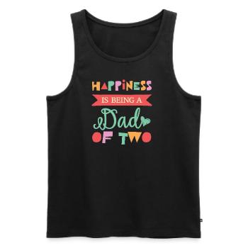 Luck is to be a dad of two children - Men's Premium Organic Tank Top - black - Front - AI Model Male 178 light (178cm)