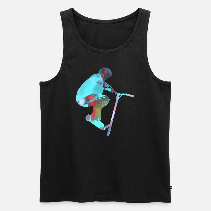 Stuntscooter,Trickscooter,tricks,stunt,e-scooter, - Débardeur bio Premium Homme - noir