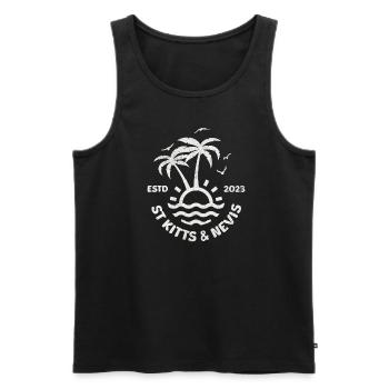 St. Kitts und Nevis - Männer Premium Bio Tank Top - Schwarz - Vorne - AI Model Male 178 light (178cm)