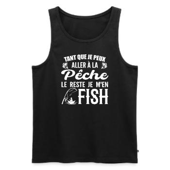Wenn ich angeln gehen kann, fische ich den Rest - Männer Premium Bio Tank Top - Schwarz - Vorne - Michal (187cm)