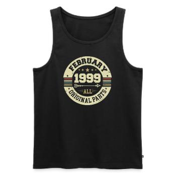 Février 1999 Vintage Cadeau d’anniversaire 1999 - Débardeur bio Premium Homme - noir - Devant - Michal (187cm)