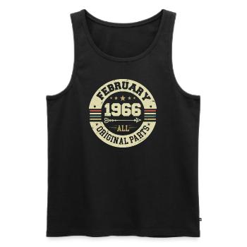 February 1966 Vintage Birthday Gift 1966 - Men's Premium Organic Tank Top - black - Front - Michal (187cm)
