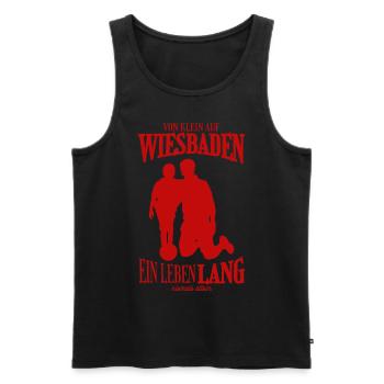 Wiesbaden Fußball Familie Geschenk - Männer Premium Bio Tank Top - Schwarz - Vorne - Michal (187cm)