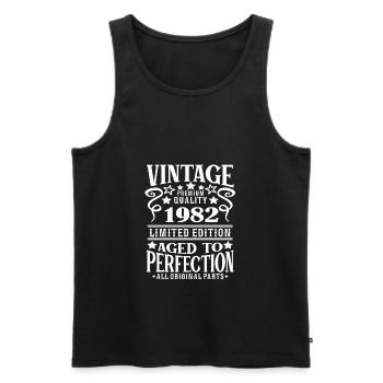 Vintage millésime 1982 anniversaire cadeau - Débardeur bio Premium Homme - noir - Devant - Michal (187cm)