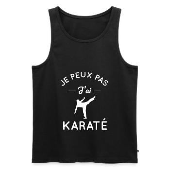 Je peux pas j'ai karaté - Débardeur bio Premium Homme - noir - Devant - Michal (187cm)