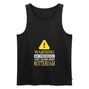 WARNING!: Rotterdam - Männer Premium Bio Tank Top - Schwarz - Vorne - AI Model Male 178 light (178cm)