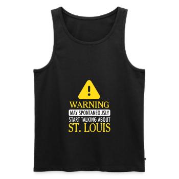 WARNING: St. Louis - Men's Premium Organic Tank Top - black - Front - AI Model Male 178 light (178cm)